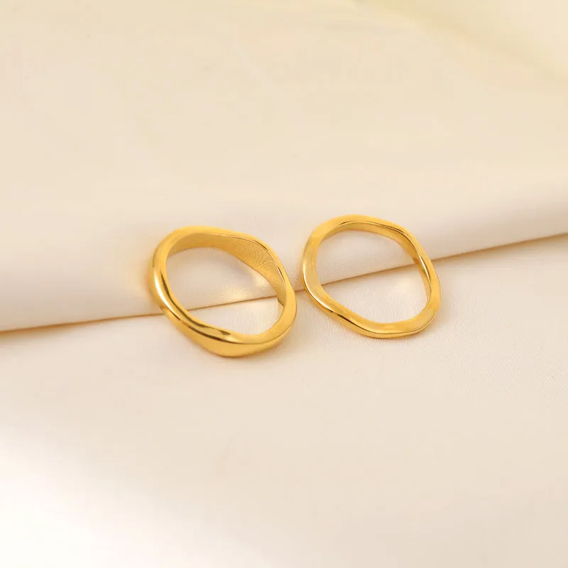 18K Gold-Filled Irregular Ring Set