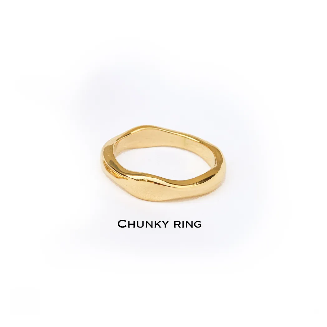 18K Gold-Filled Irregular Ring Set