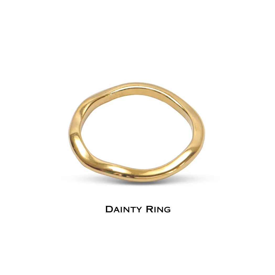 18K Gold-Filled Irregular Ring Set