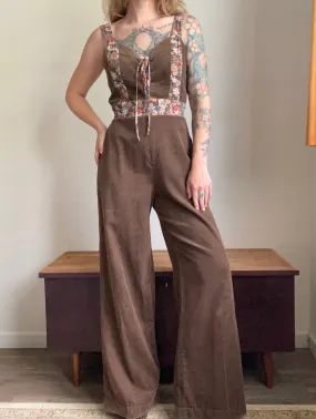 1970s Byer California Brown Corduroy Jumpsuit