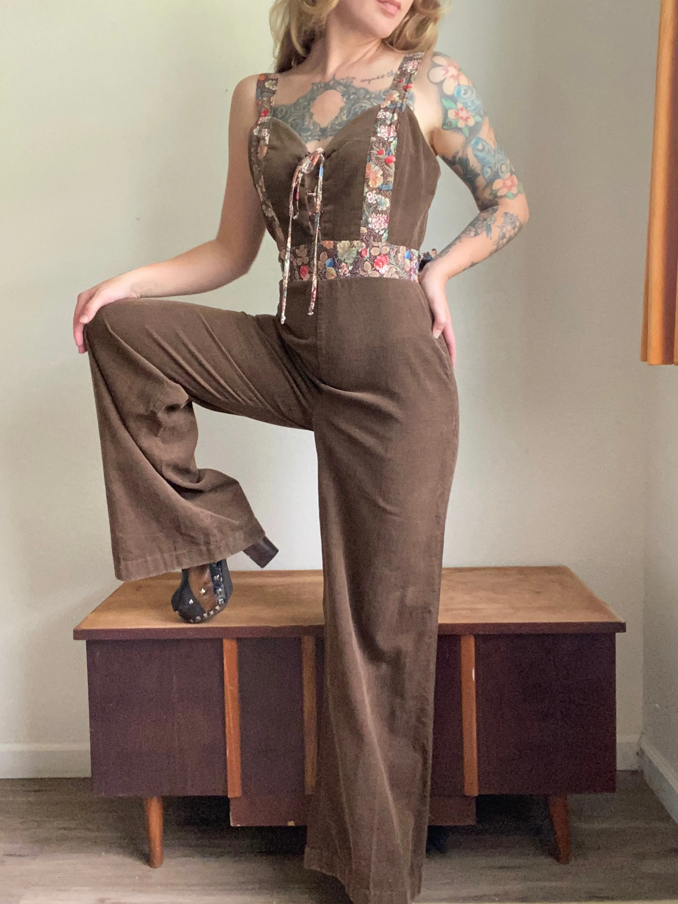 1970s Byer California Brown Corduroy Jumpsuit