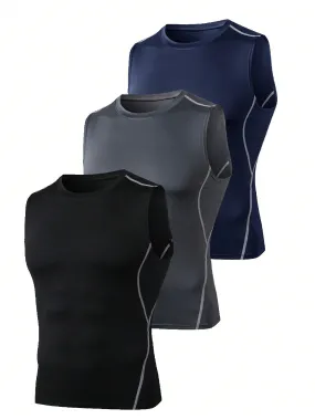 3pcs Men's Compression Tank Top