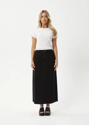 AFENDS Womens Chichi - Denim Midi Skirt - Washed Black