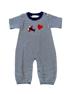 Airplane w/Hearts Long Romper