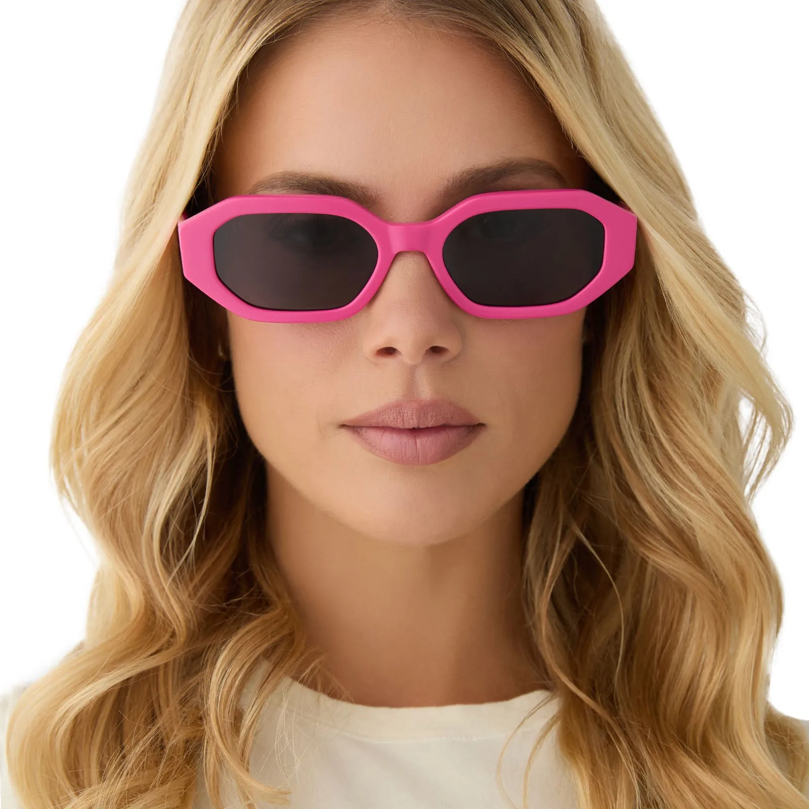 ALLEGRA - BRIGHT PINK   GREY SUNGLASSES