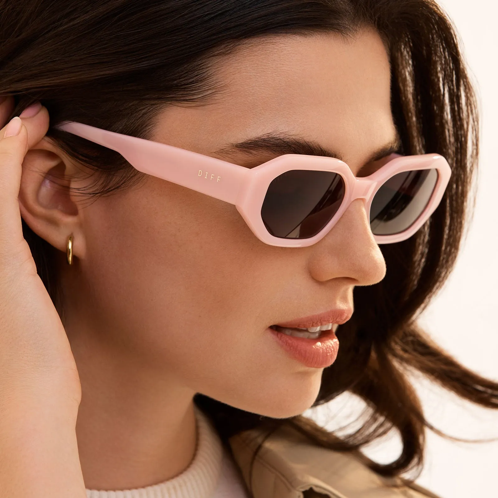 ALLEGRA - PINK VELVET   GREY   POLARIZED SUNGLASSES