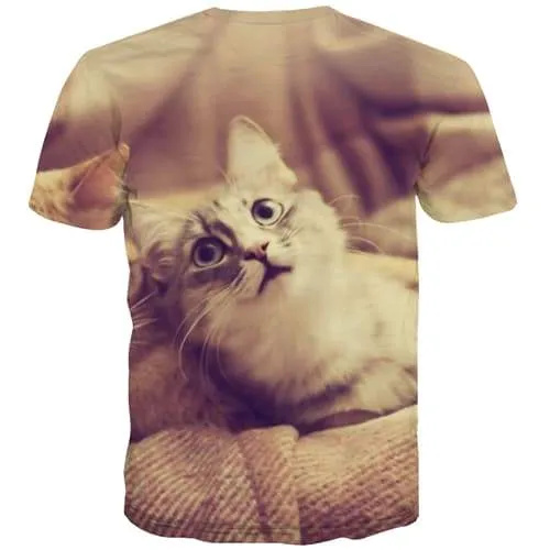 Animal T shirts Men Cat Shirt Print Lovely T shirts Funny Leisure T-shirts 3d Anime T-shirts Graphic Short Sleeve Hip hop Unisex