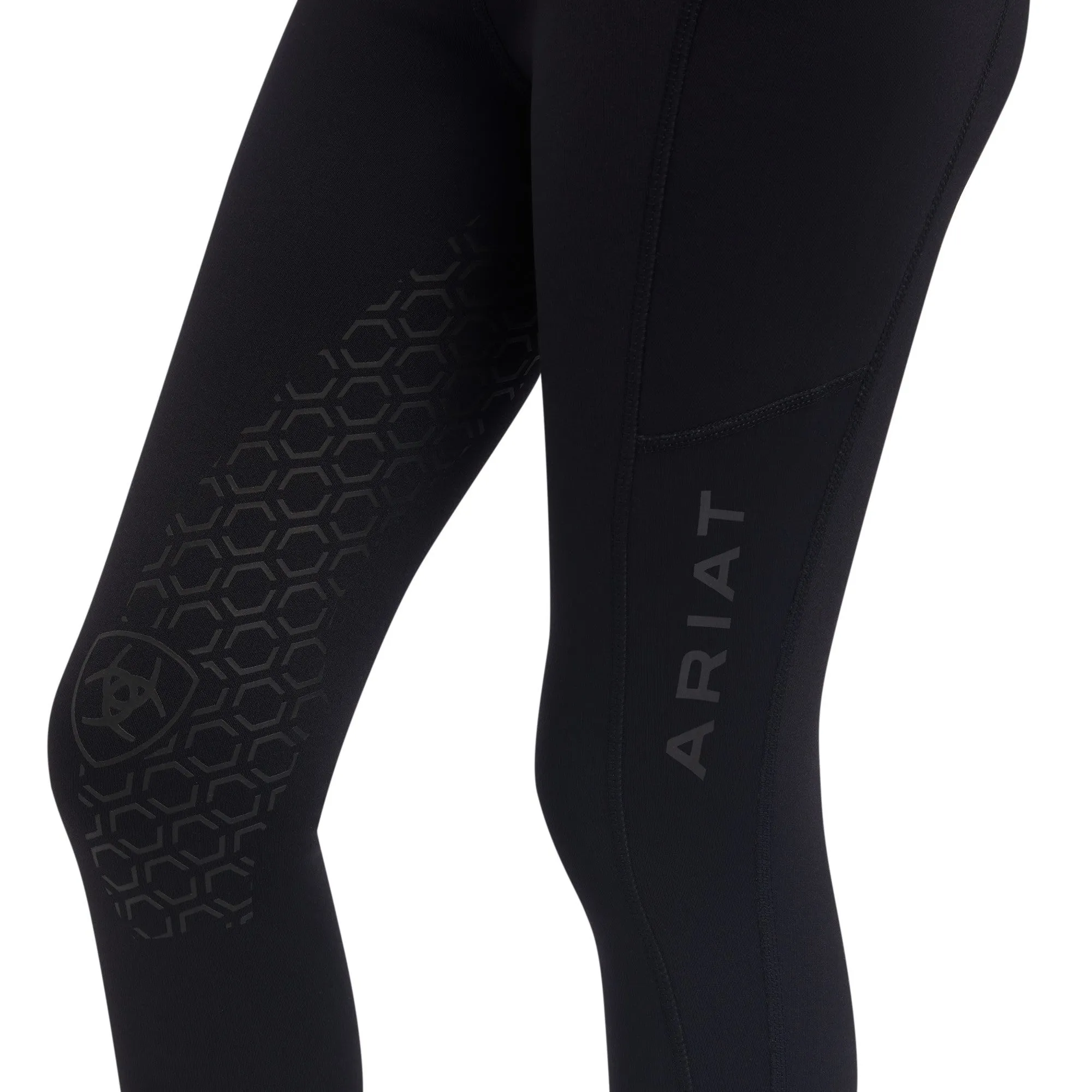 Ariat Youth Venture Thermal Half Grip Tights - Black