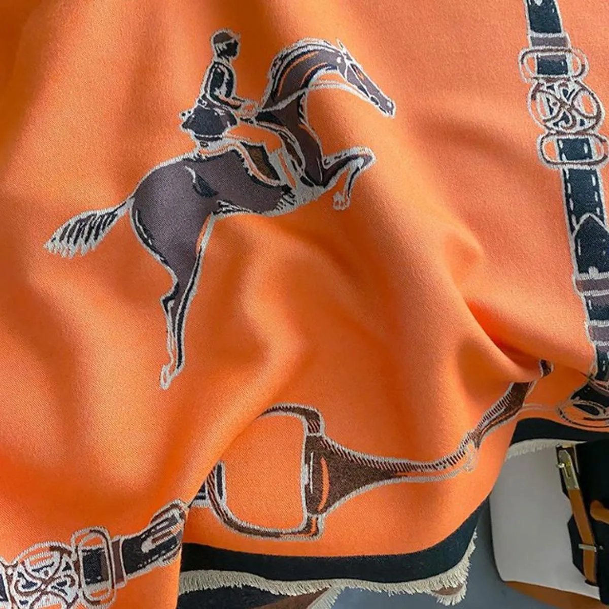 AWST Int'l Hunter Horses Acrylic Cashmere Scarf