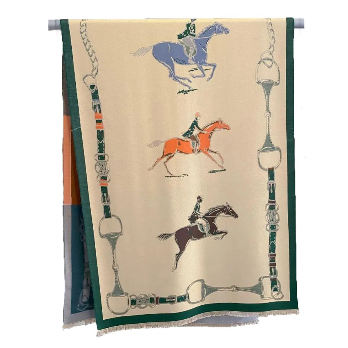 AWST Int'l Hunter Horses Acrylic Cashmere Scarf