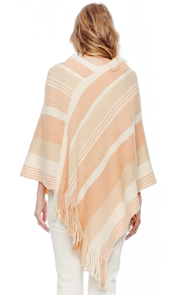 BAAP2003 Multi Stripe Pattern Poncho