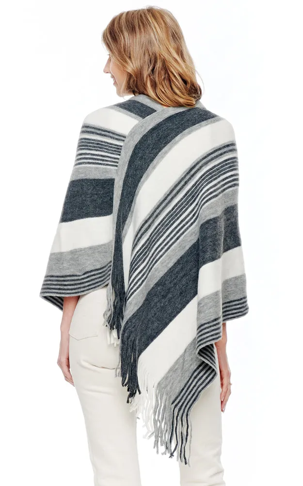 BAAP2003 Multi Stripe Pattern Poncho