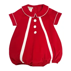 Baby Boy's Christmas Red Corduroy Romper