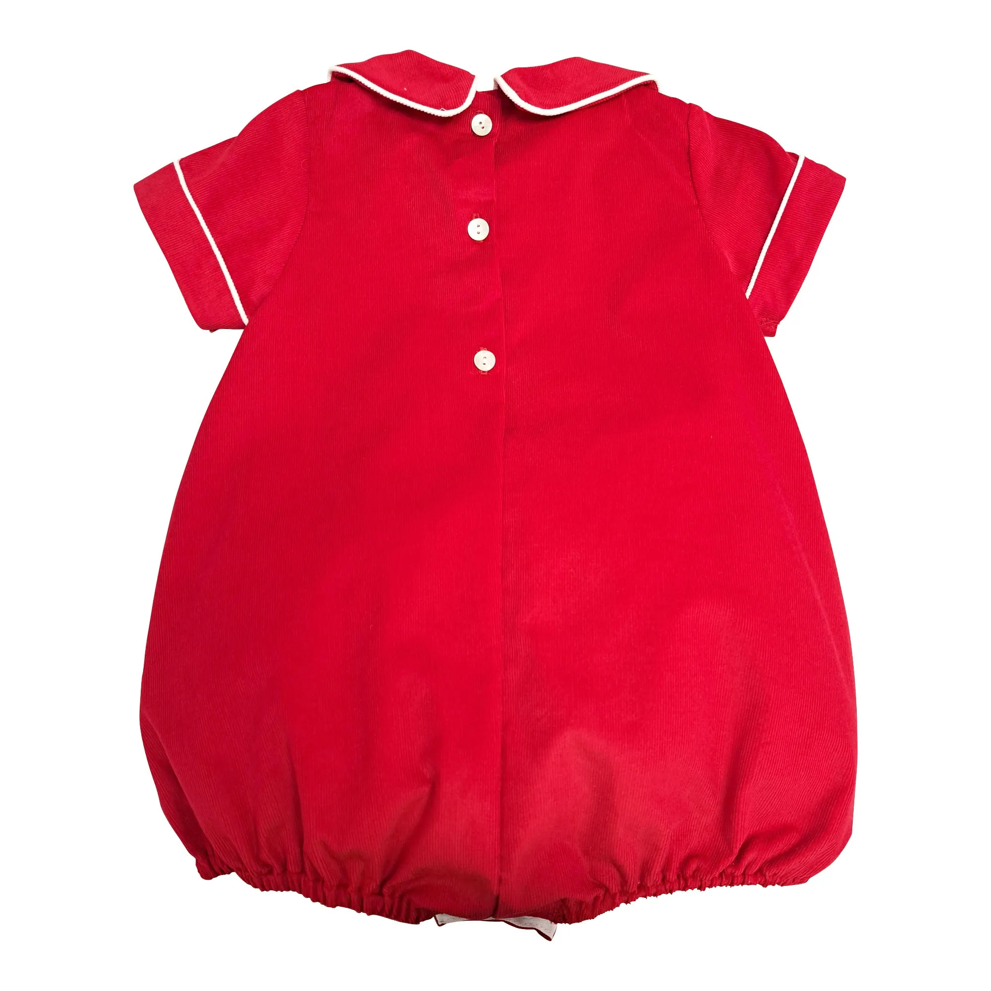 Baby Boy's Christmas Red Corduroy Romper