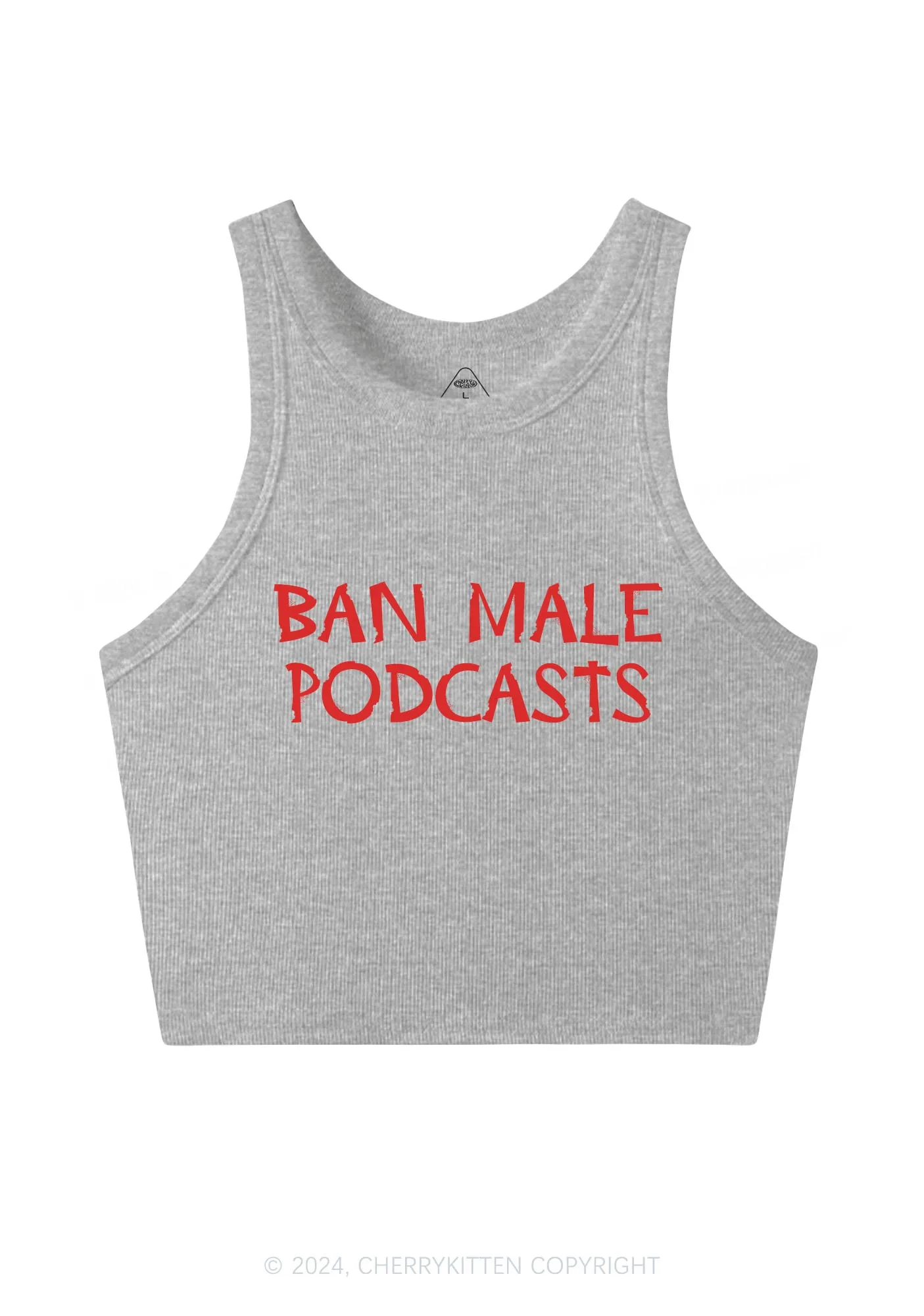 Ban Male Podcasts Y2K Crop Tank Top Cherrykitten