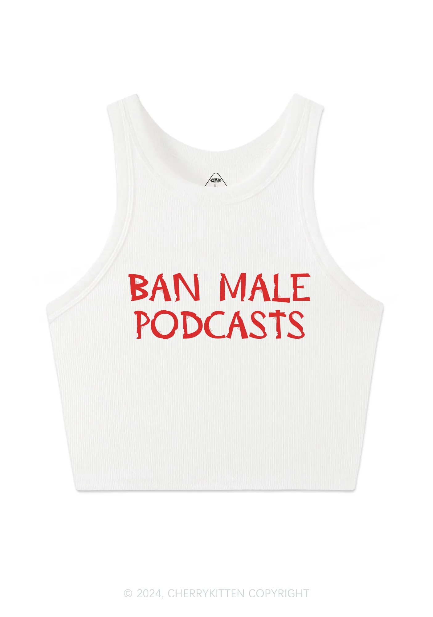 Ban Male Podcasts Y2K Crop Tank Top Cherrykitten