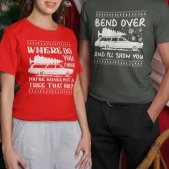 Bend Over I'll Show You Christmas Couple Matching T-shirt