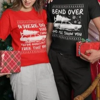 Bend Over I'll Show You Christmas Couple Matching T-shirt