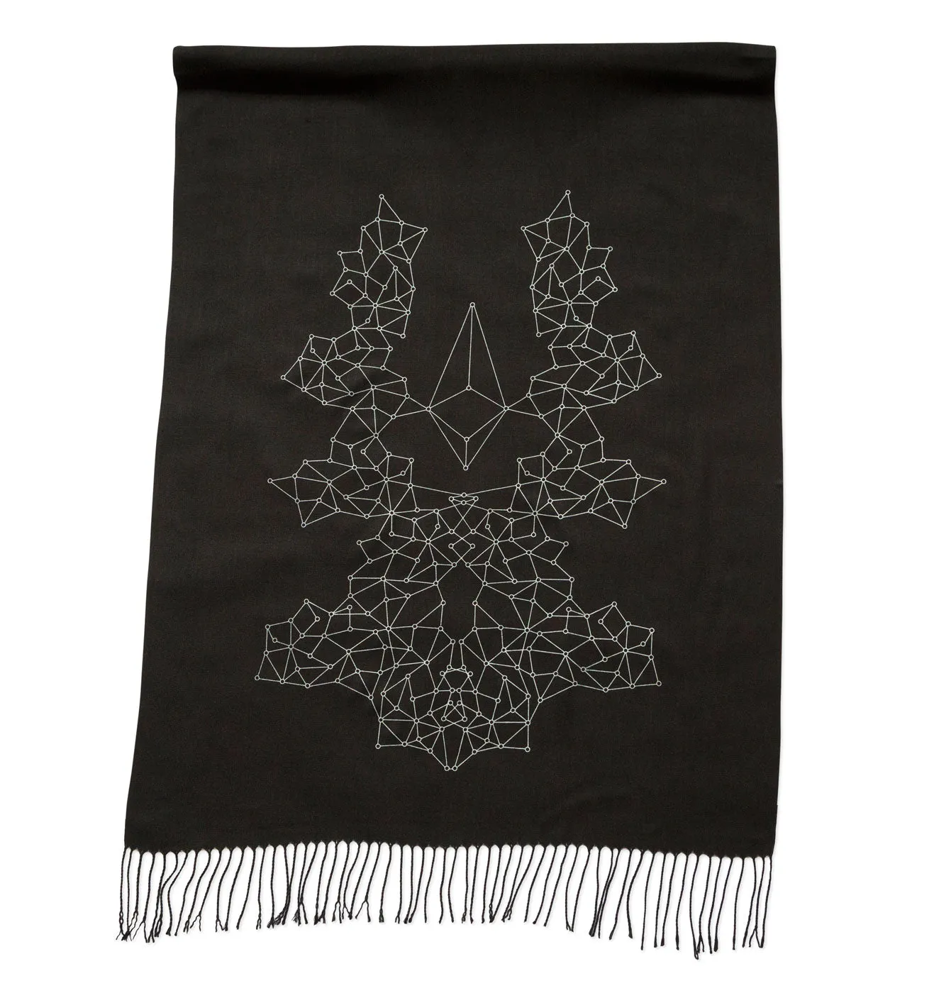 Blockchain Scarf, Distributed Network Visualization Linen-Weave Pashmina