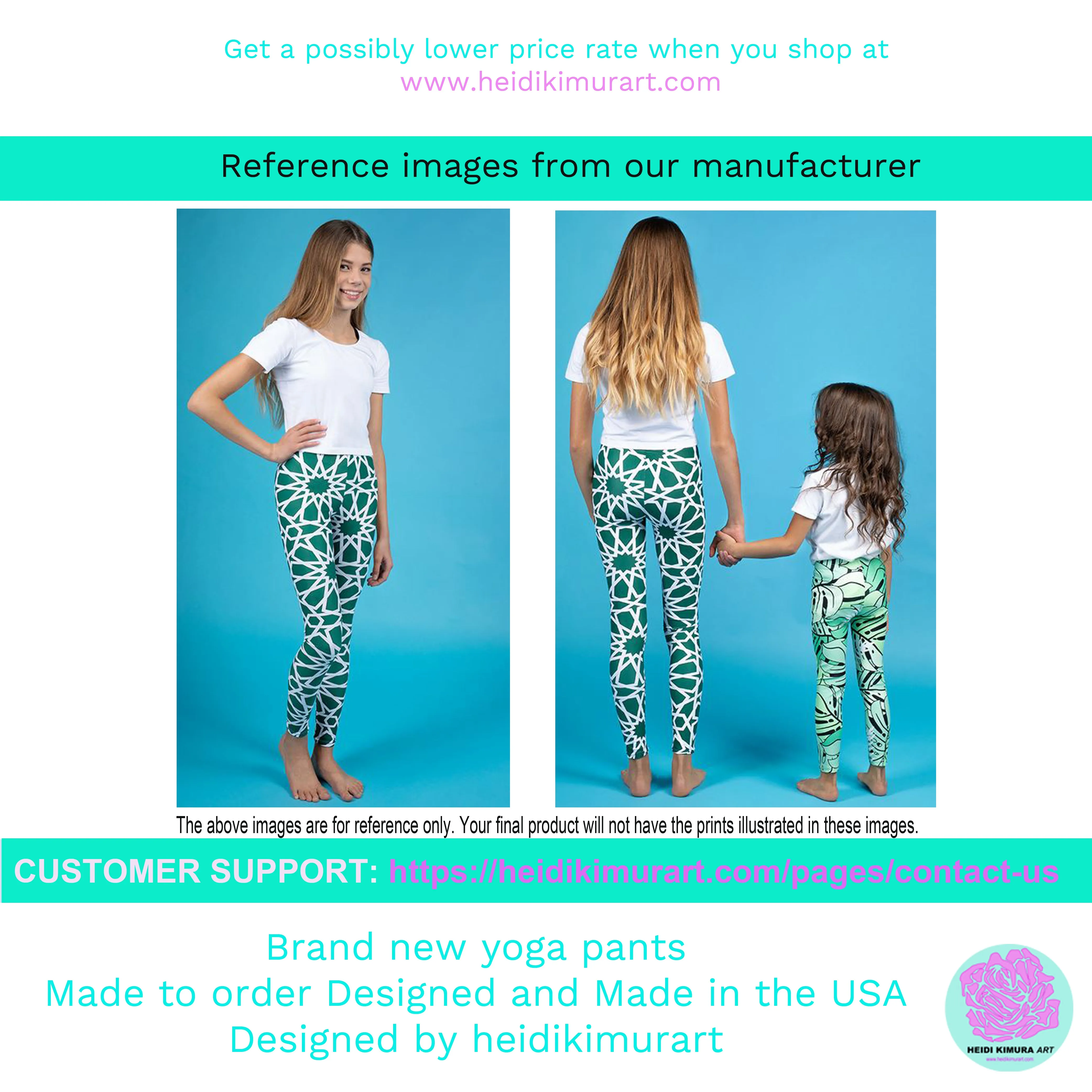 Blue Dots Print Youth Leggings, Polka Dots 38-40 UPF Unisex Long Tights- Made in USA/ EU