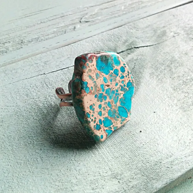 Blue Regalite Chunky Ring 012k