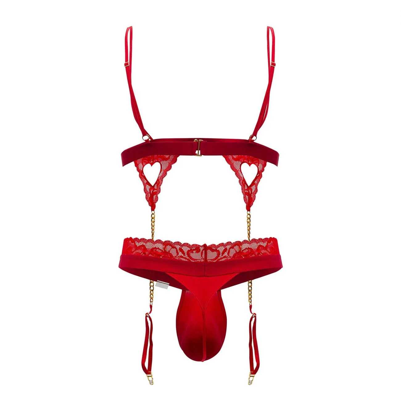 CandyMan 99581 Harness-Thongs Outfit Color Red