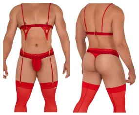 CandyMan 99581 Harness-Thongs Outfit Color Red