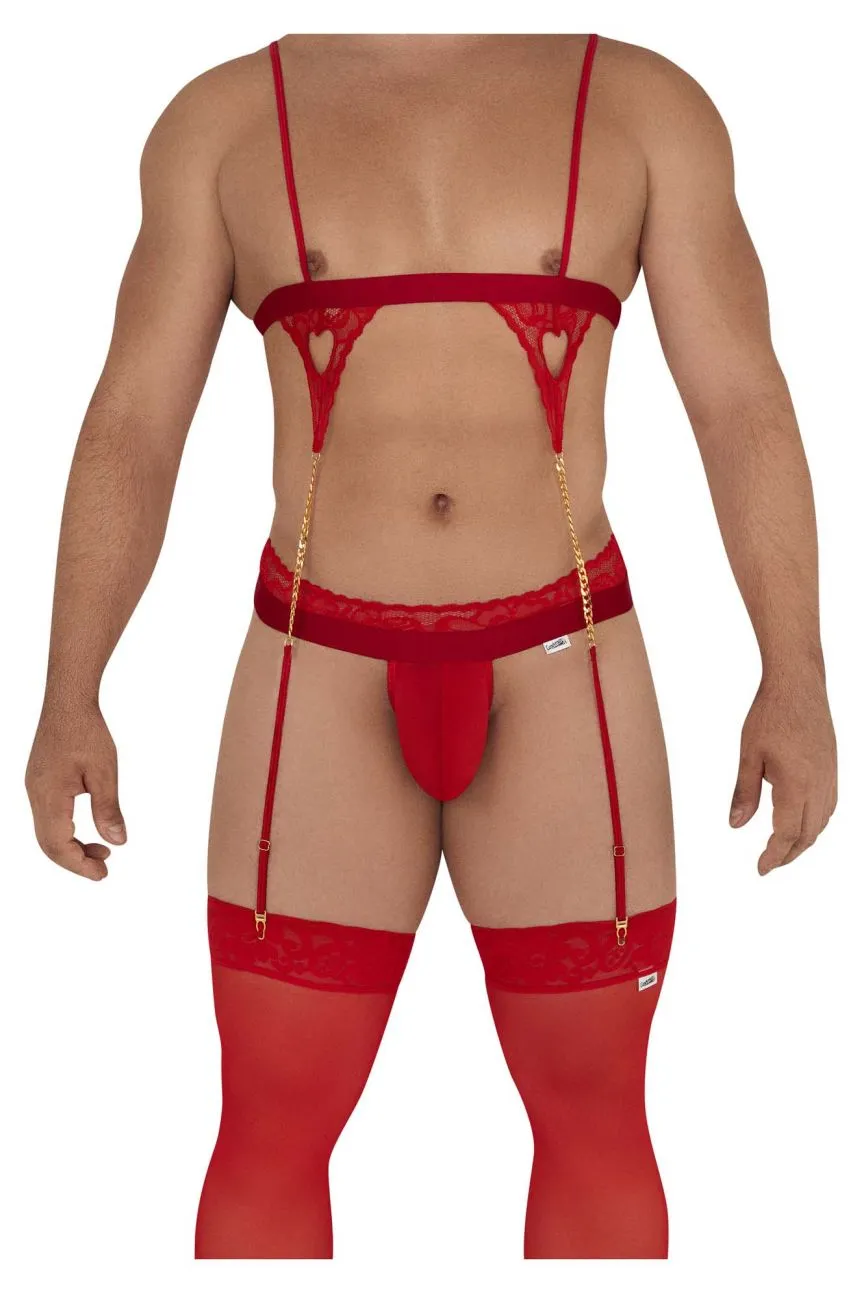 CandyMan 99581 Harness-Thongs Outfit Color Red