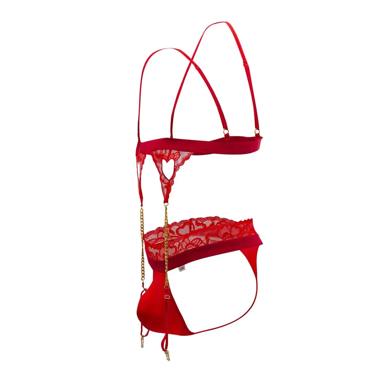 CandyMan 99581 Harness-Thongs Outfit Color Red