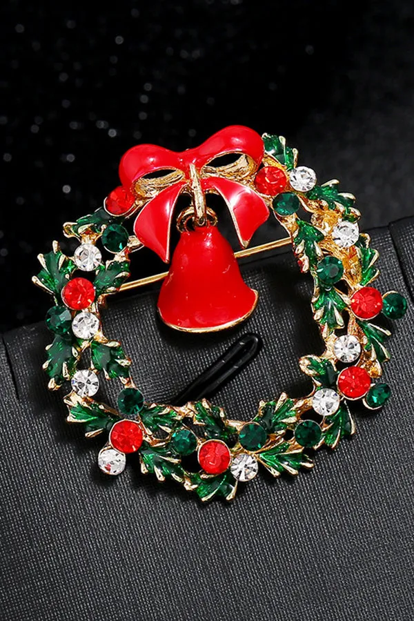 Chic Christmas Diamond Brooch