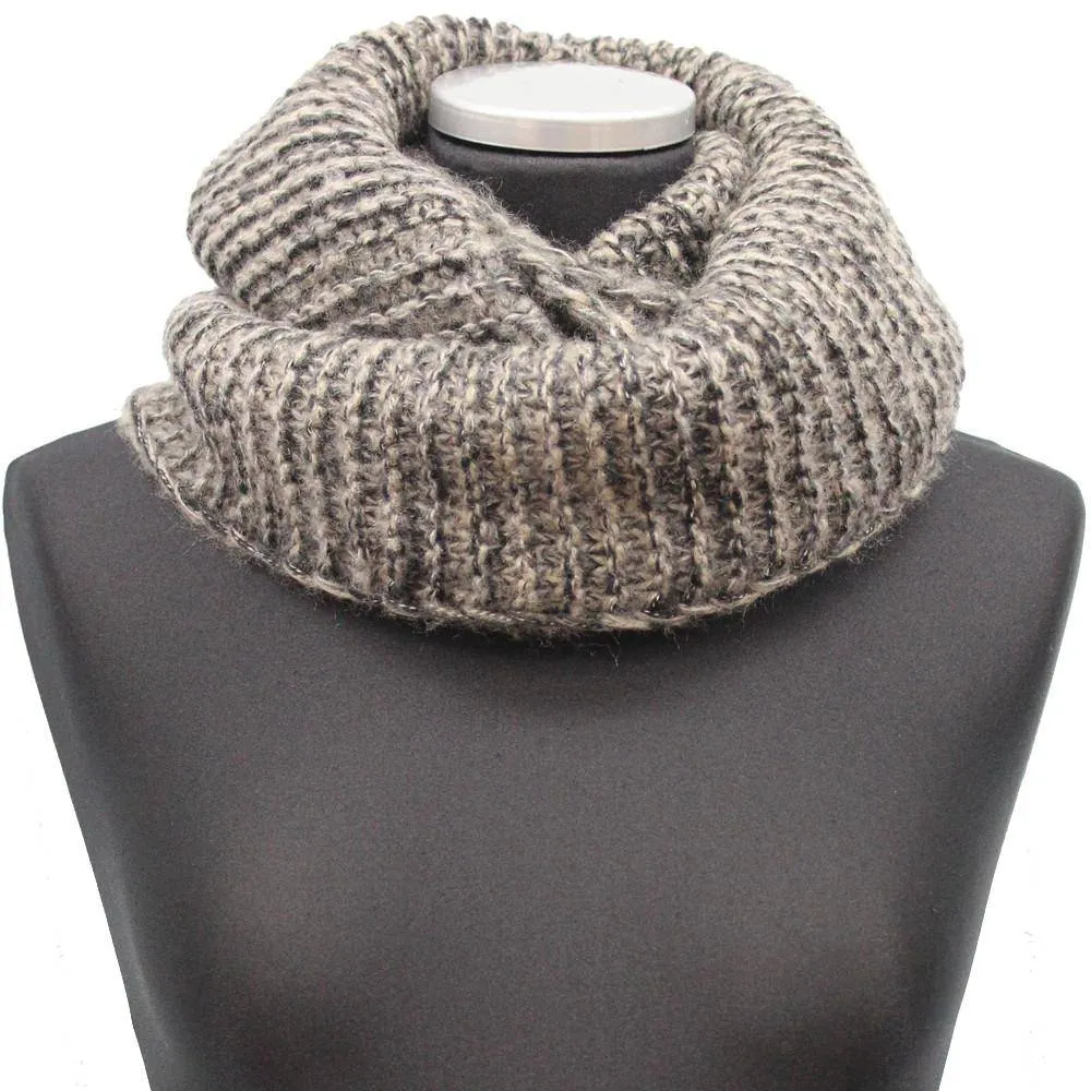 Chunky Knit Infinity Muffler - Black