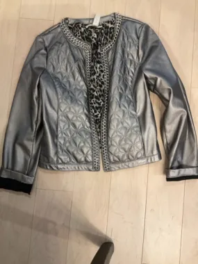 {{ClientCode}} SILVER CHICOS FAUX LEATHER JACKET, 0