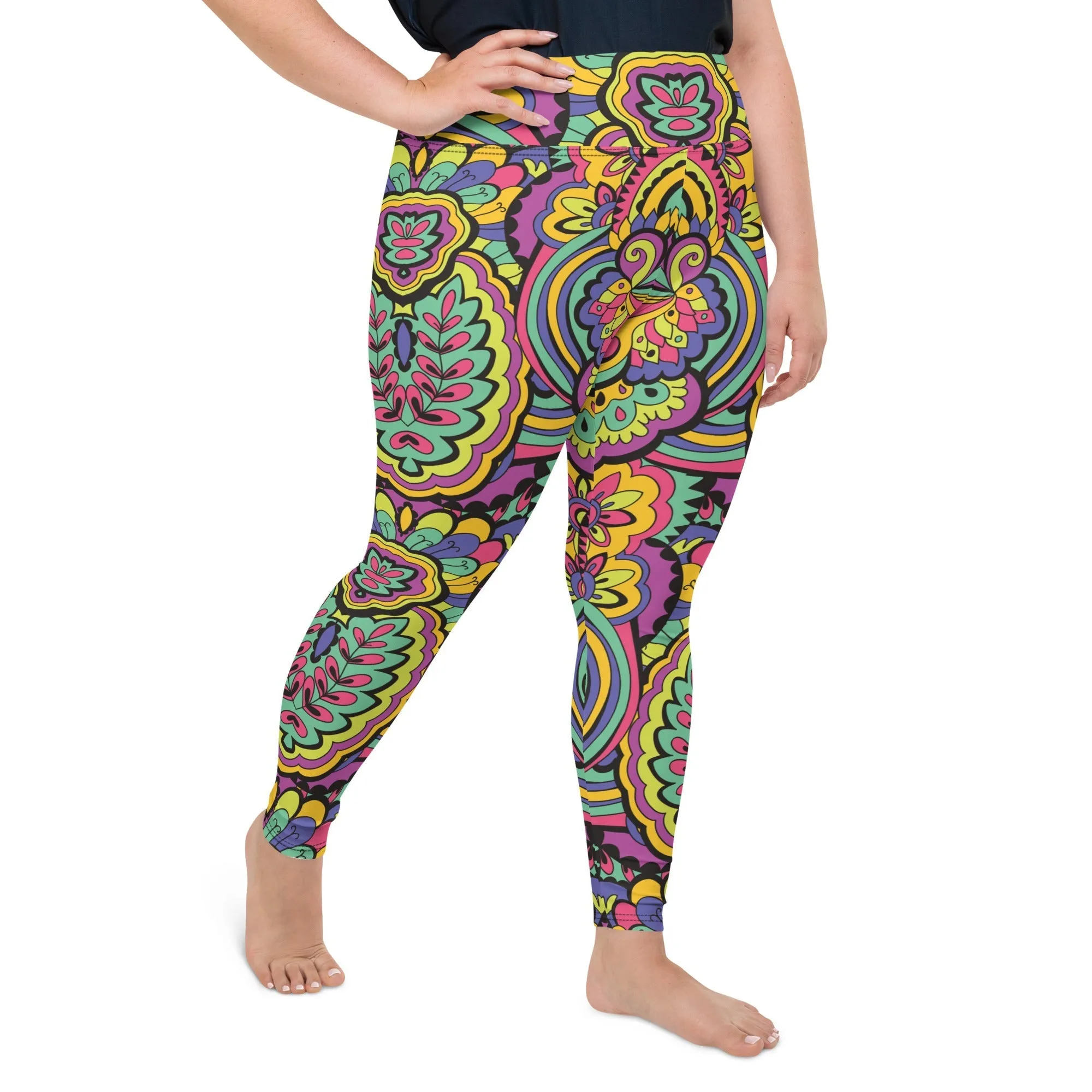 Colorful Fun Pattern Plus Size Leggings