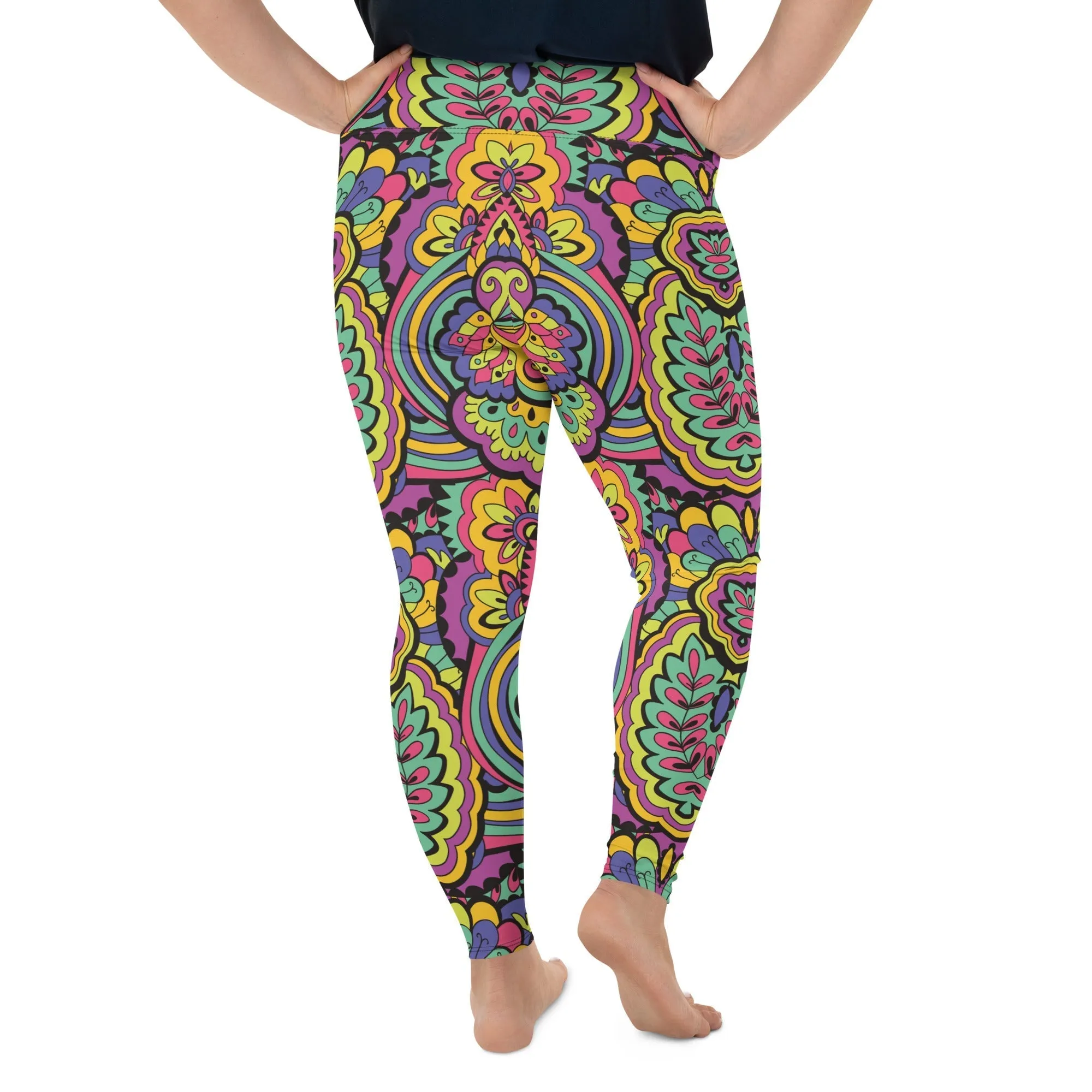 Colorful Fun Pattern Plus Size Leggings