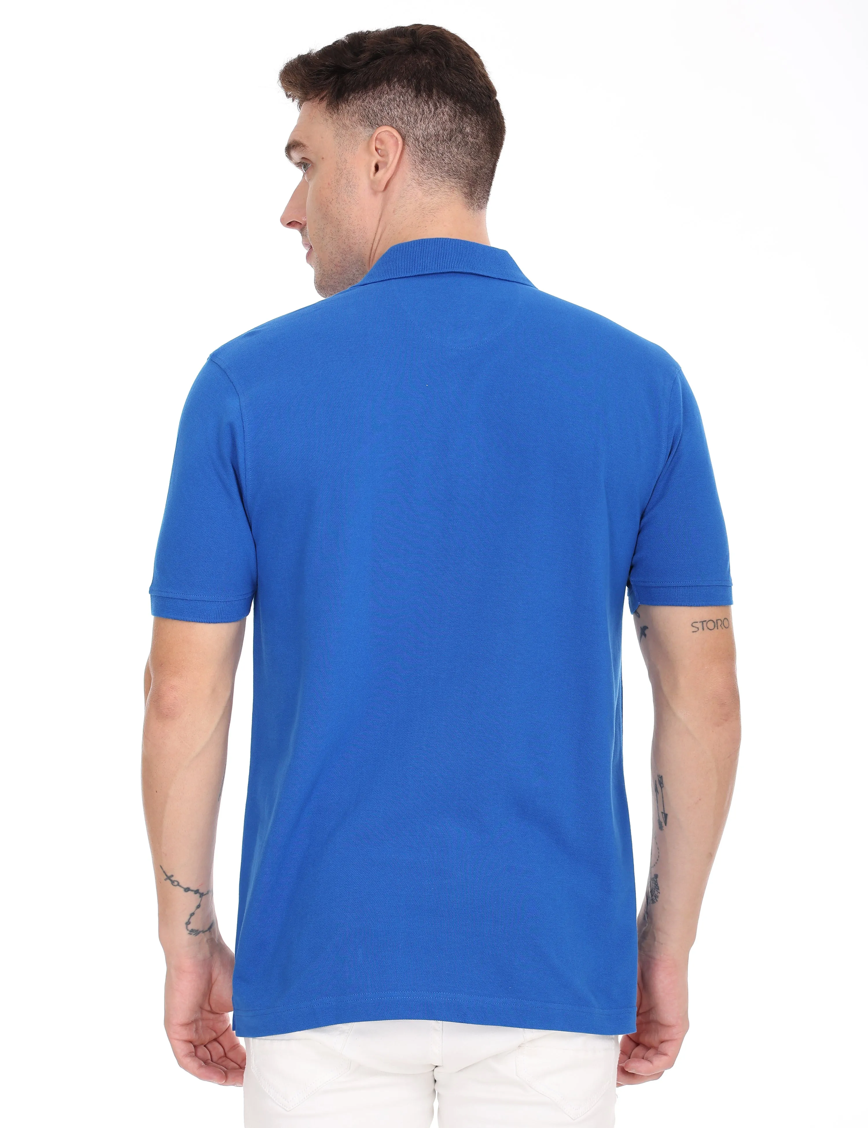 Coral Royal Blue Colour T-shirt - 7009