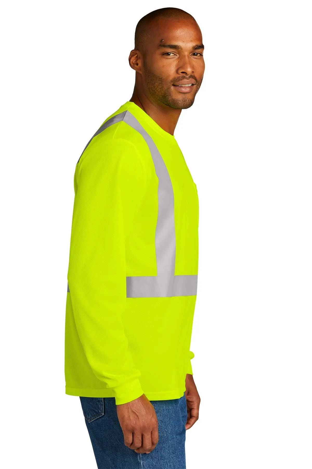 CornerStone ANSI 107 Class 2 Mesh Long Sleeve Custom Tee's, Safety Yellow