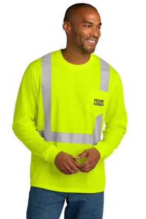 CornerStone ANSI 107 Class 2 Mesh Long Sleeve Custom Tee's, Safety Yellow