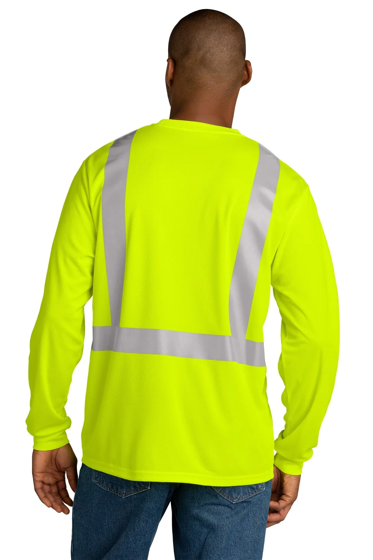 CornerStone ANSI 107 Class 2 Mesh Long Sleeve Custom Tee's, Safety Yellow