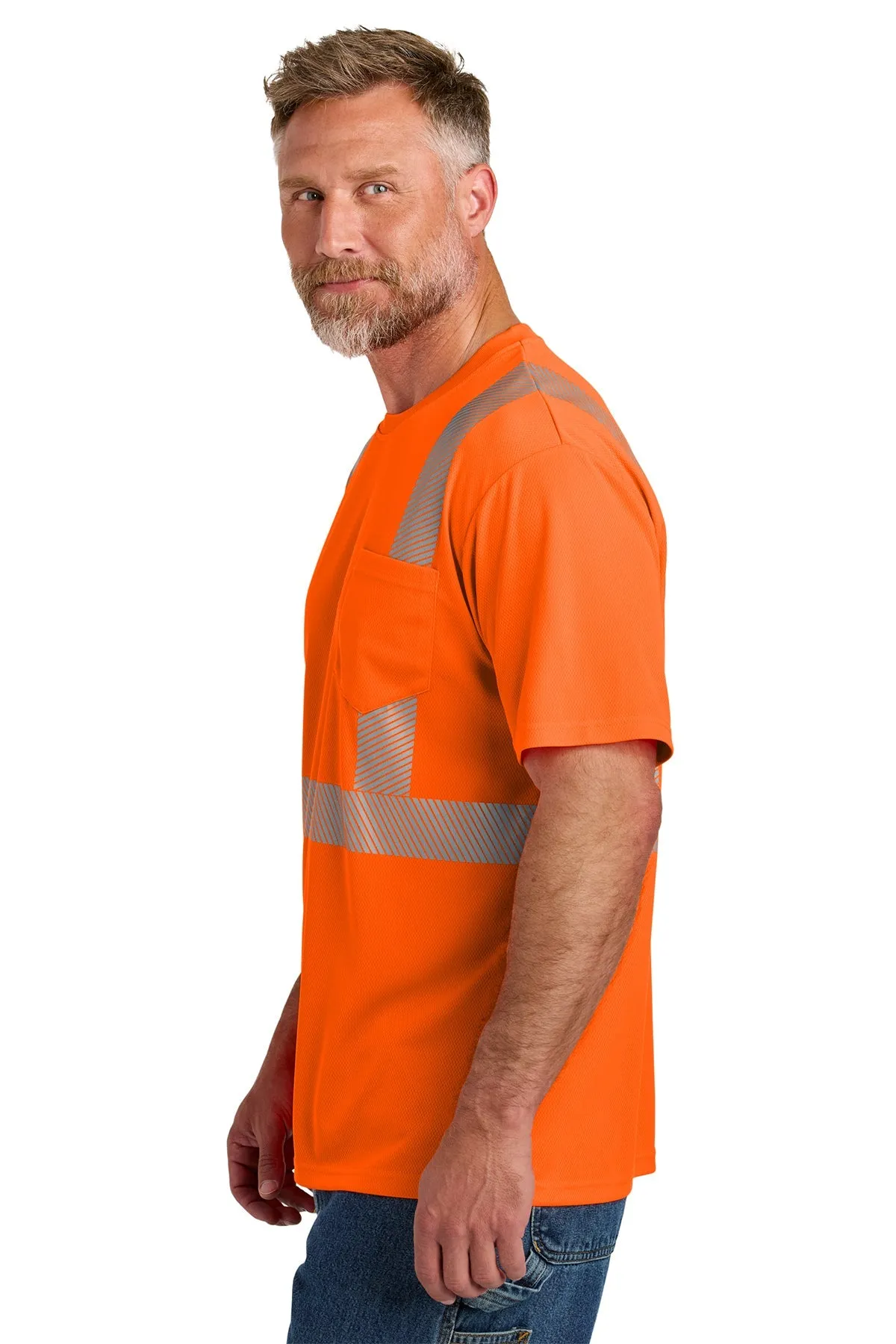 CornerStone ANSI 107 Class 2 Segmented Custom Tape Tees, Safety Orange