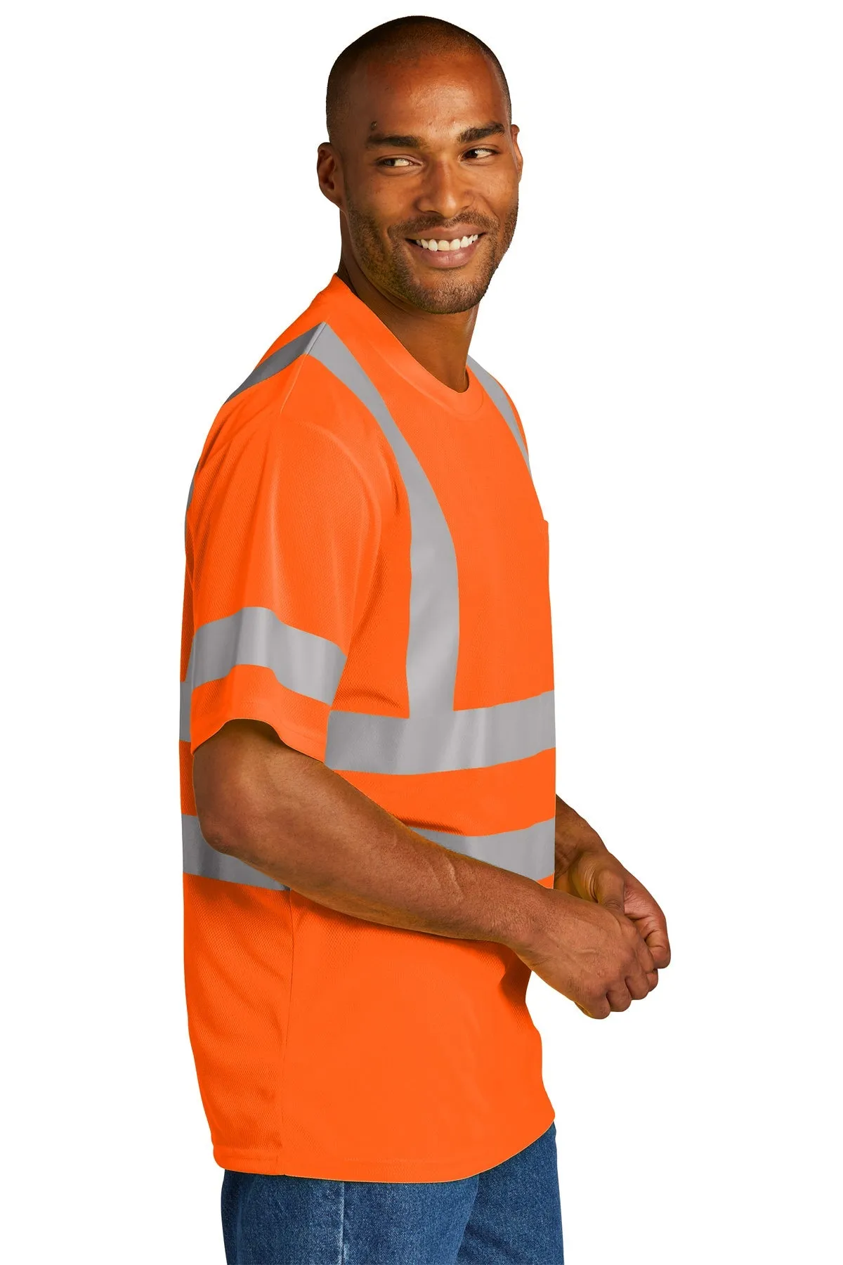 CornerStone ANSI 107 Class 3 Mesh Custom Tee's, Safety Orange