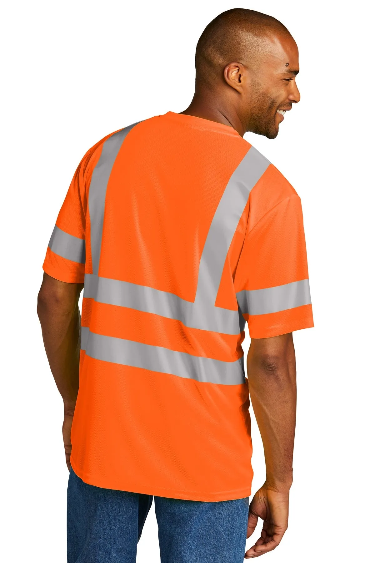 CornerStone ANSI 107 Class 3 Mesh Custom Tee's, Safety Orange