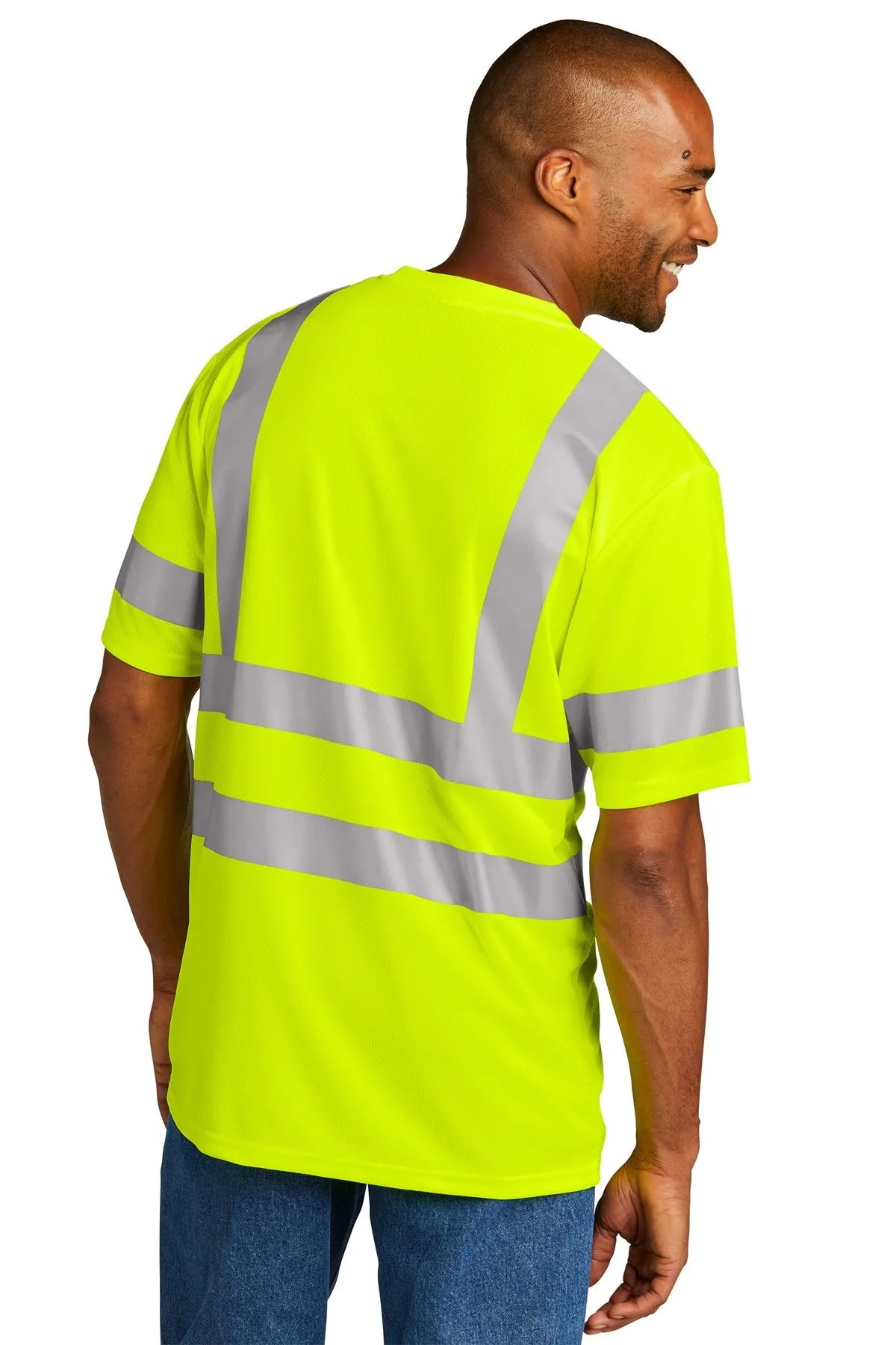 CornerStone ANSI 107 Class 3 Mesh Custom Tee's, Safety Yellow