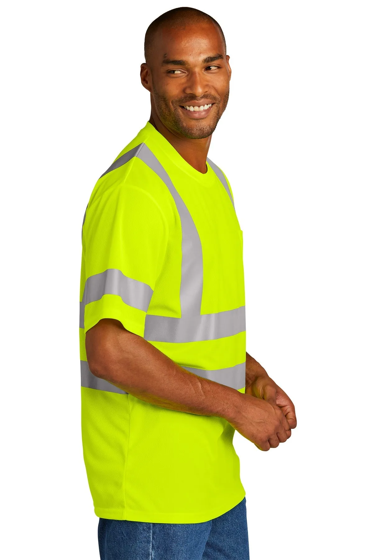 CornerStone ANSI 107 Class 3 Mesh Custom Tee's, Safety Yellow