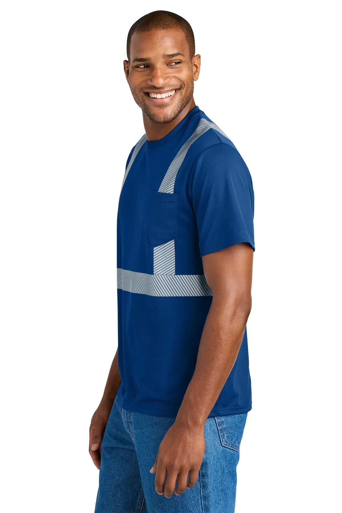 CornerStone Enhanced Visibility Segmented Custom Tape Tees, Royal