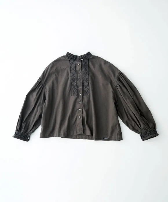 Cotton Linen Blackwork Embroidered Blouse