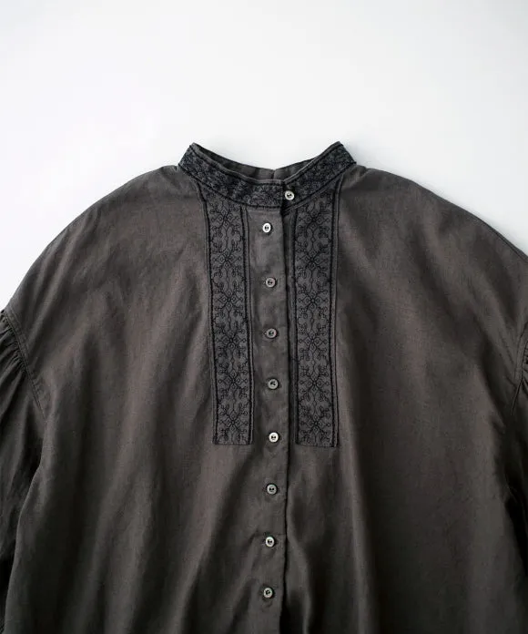 Cotton Linen Blackwork Embroidered Blouse