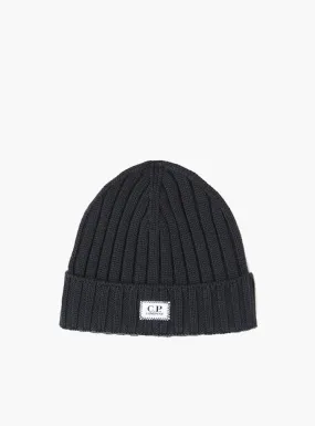 C.P. Company Knit Merino Wool Beanie Fog Grey