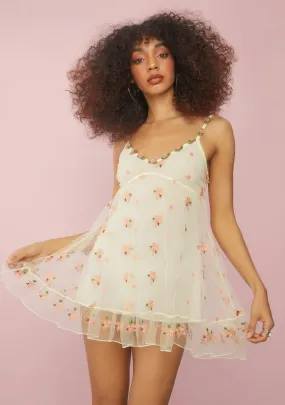 Cream Blooming Belle Slip Dress