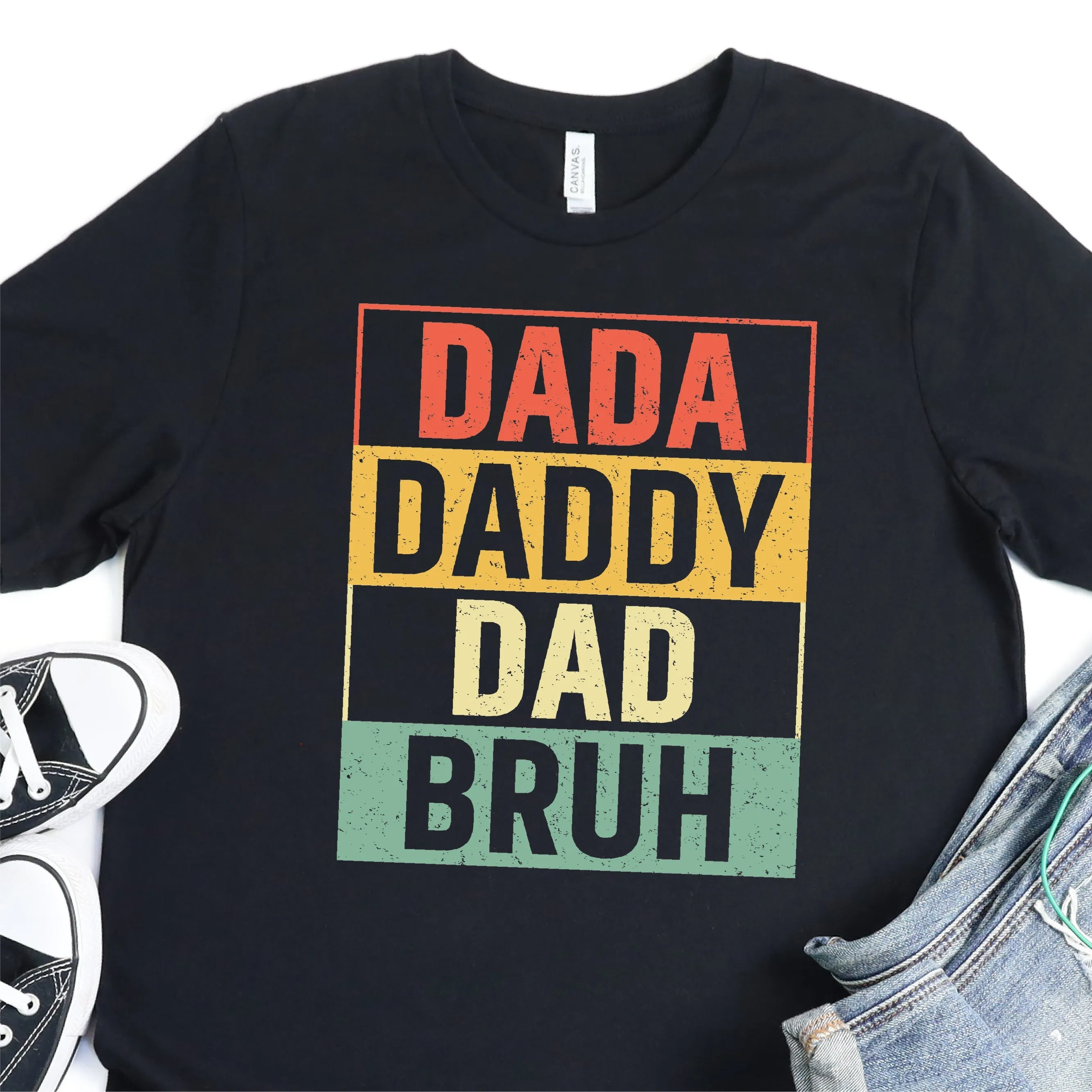 Dada, Daddy. Dad, Bruh - Color Block - Father's Day Graphic T-Shirt -  T-shirt T-Shirt For Dad