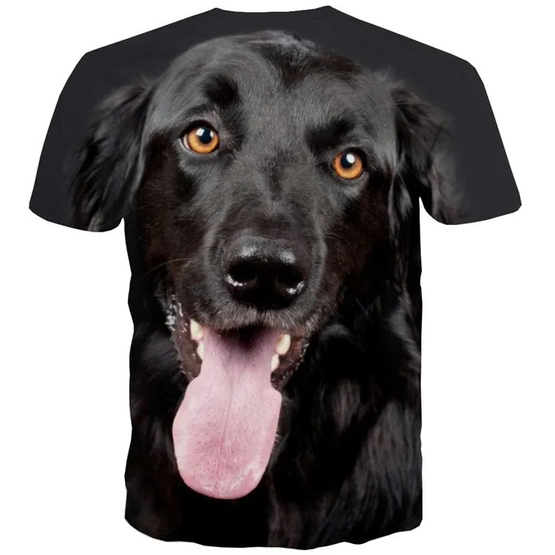 dog t shirt Casual Puppy Cute animal big Smart dogs art costume Cool men's